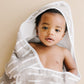 Grey Dash Muslin Hooded Towel
