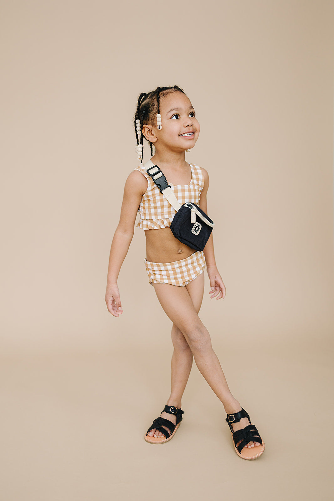 Gingham Bikini Set with Ruffle Top