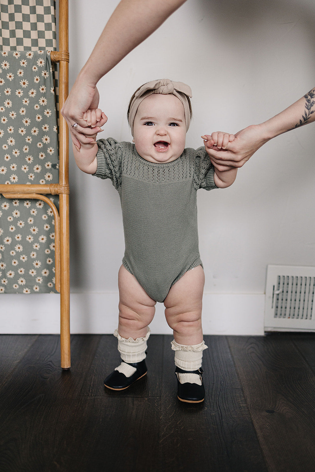 Sage Knit Shirt Romper