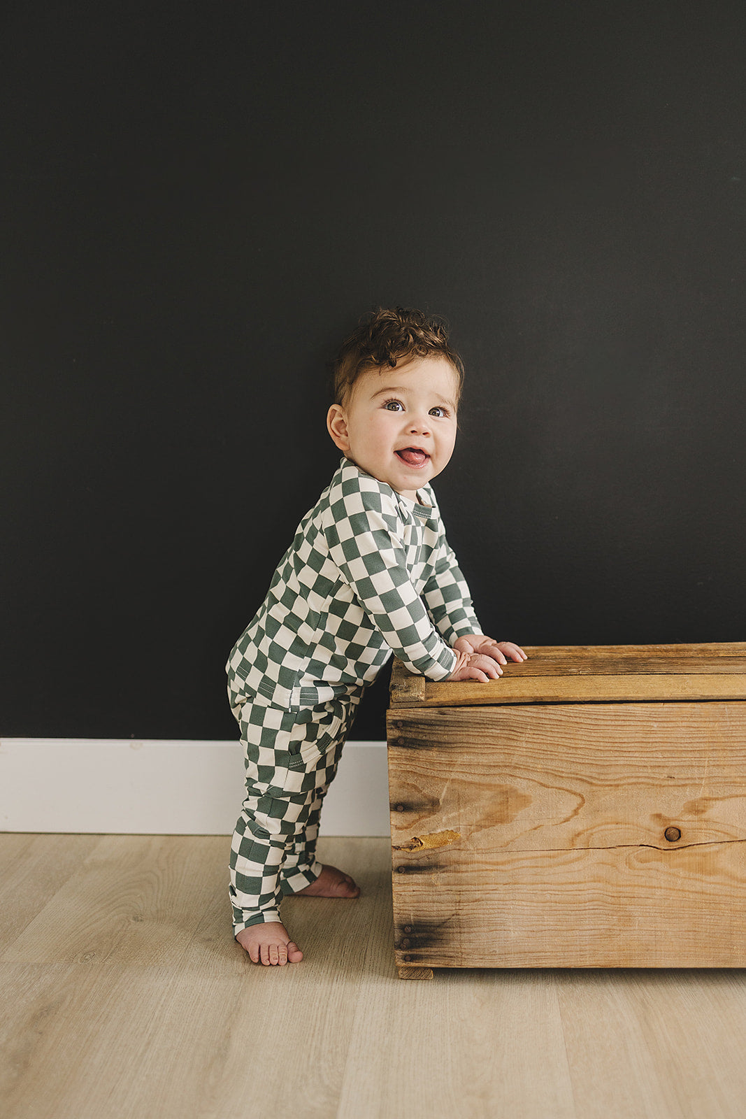 Green Checkered Two-piece Pocket Set
