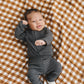 Charcoal Organic Snap Long Sleeve Ribbed Bodysuit