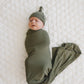 Olive Bamboo Hat OR Head Wrap Set