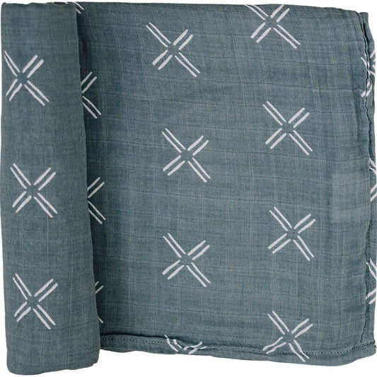 Blue X Swaddle Blanket Freshly Picked + Mebie Baby