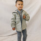 Charcoal Waffle Hooded Two-piece Set