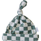 Green Checkered Newborn Knot Hat