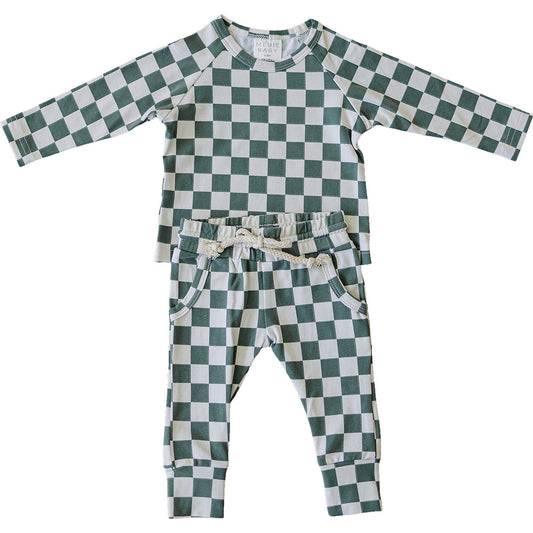 Green Checkered Two-piece Pocket Set