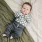 Green Checkered Snap Long Sleeve Bodysuit