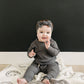 Charcoal Smiley Taupe Plush Blanket