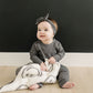 Charcoal Smiley Taupe Plush Blanket