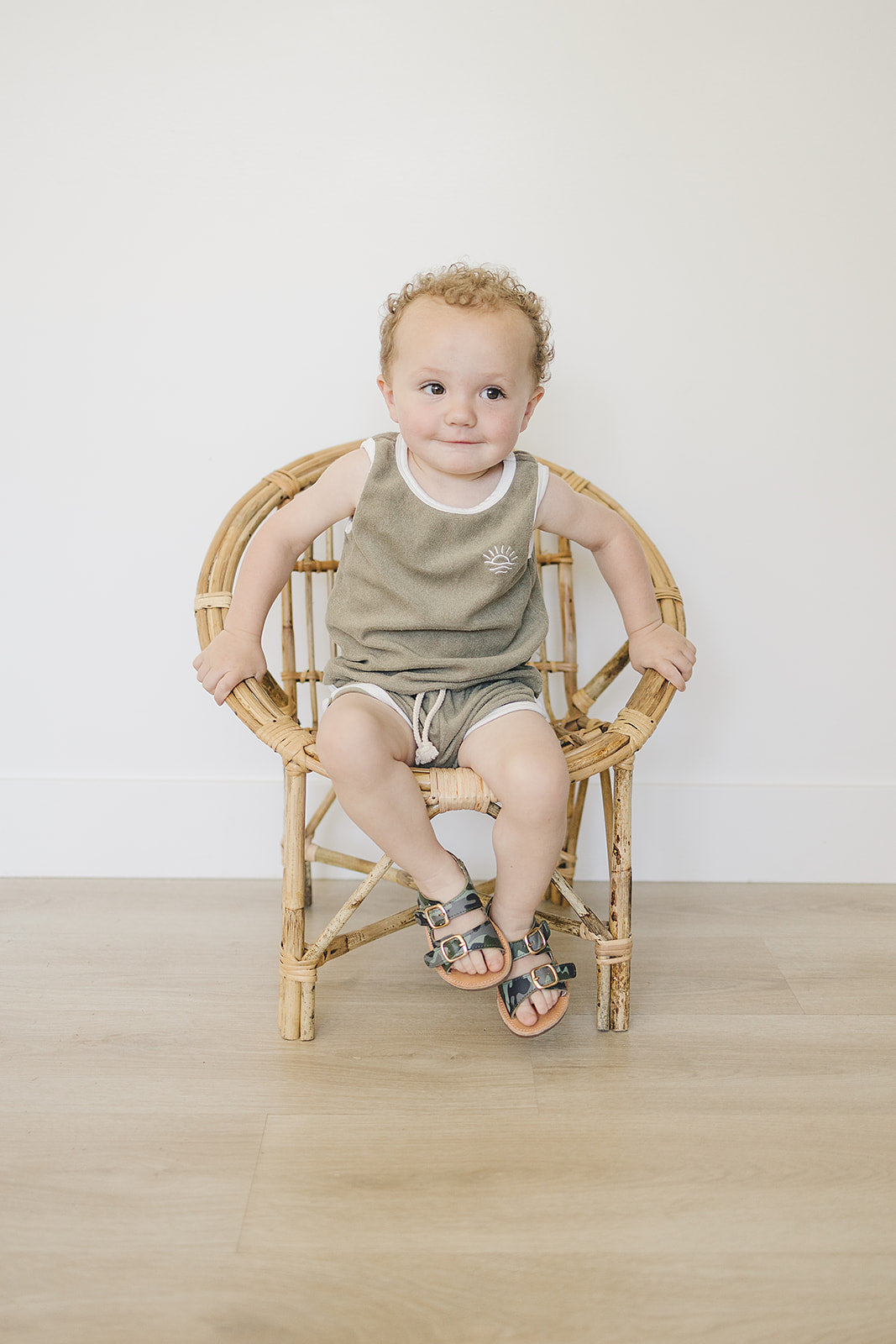 Green Terry Cloth Short Set