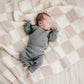 Charcoal Ribbed Knit Layette Set