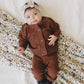 Dark Rust Cable Knit Cardigan