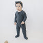 Charcoal Organic Cotton Ribbed Zipper