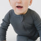 Charcoal Organic Cotton Ribbed Zipper