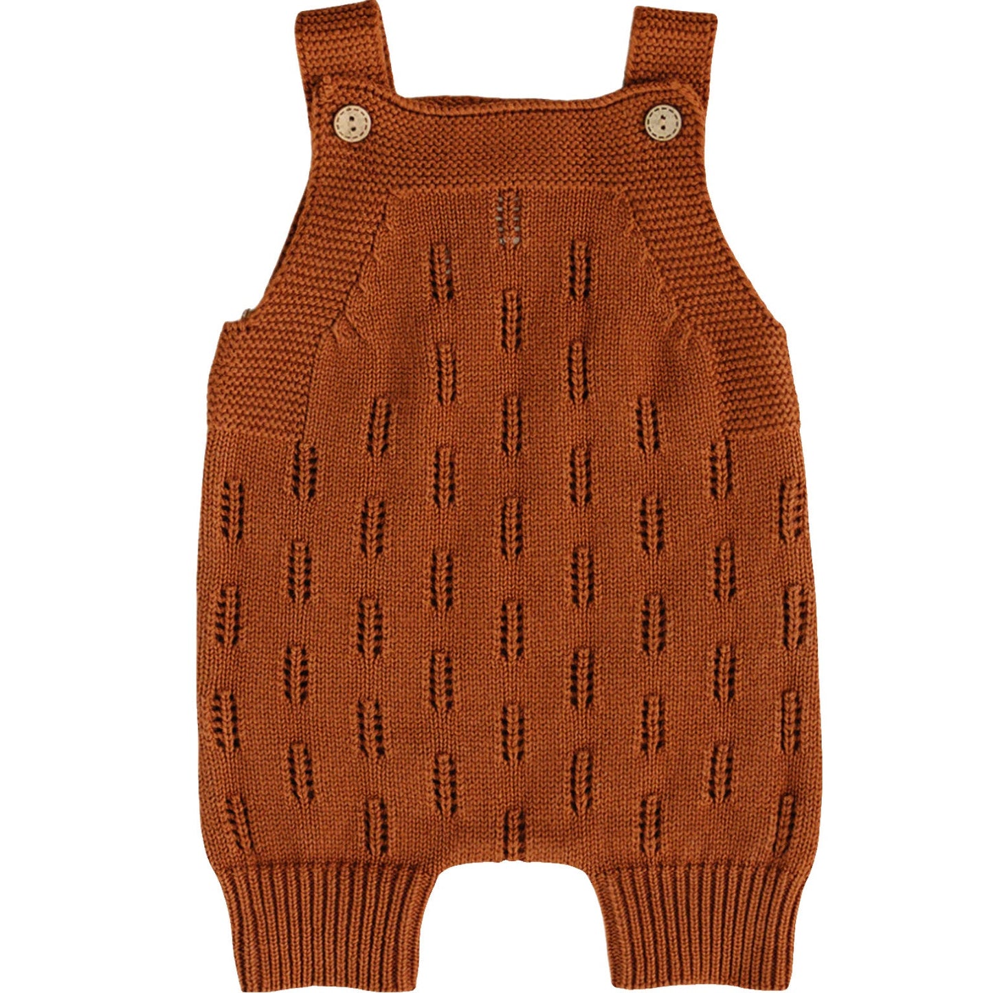 Rust Embellished Short Knit Romper