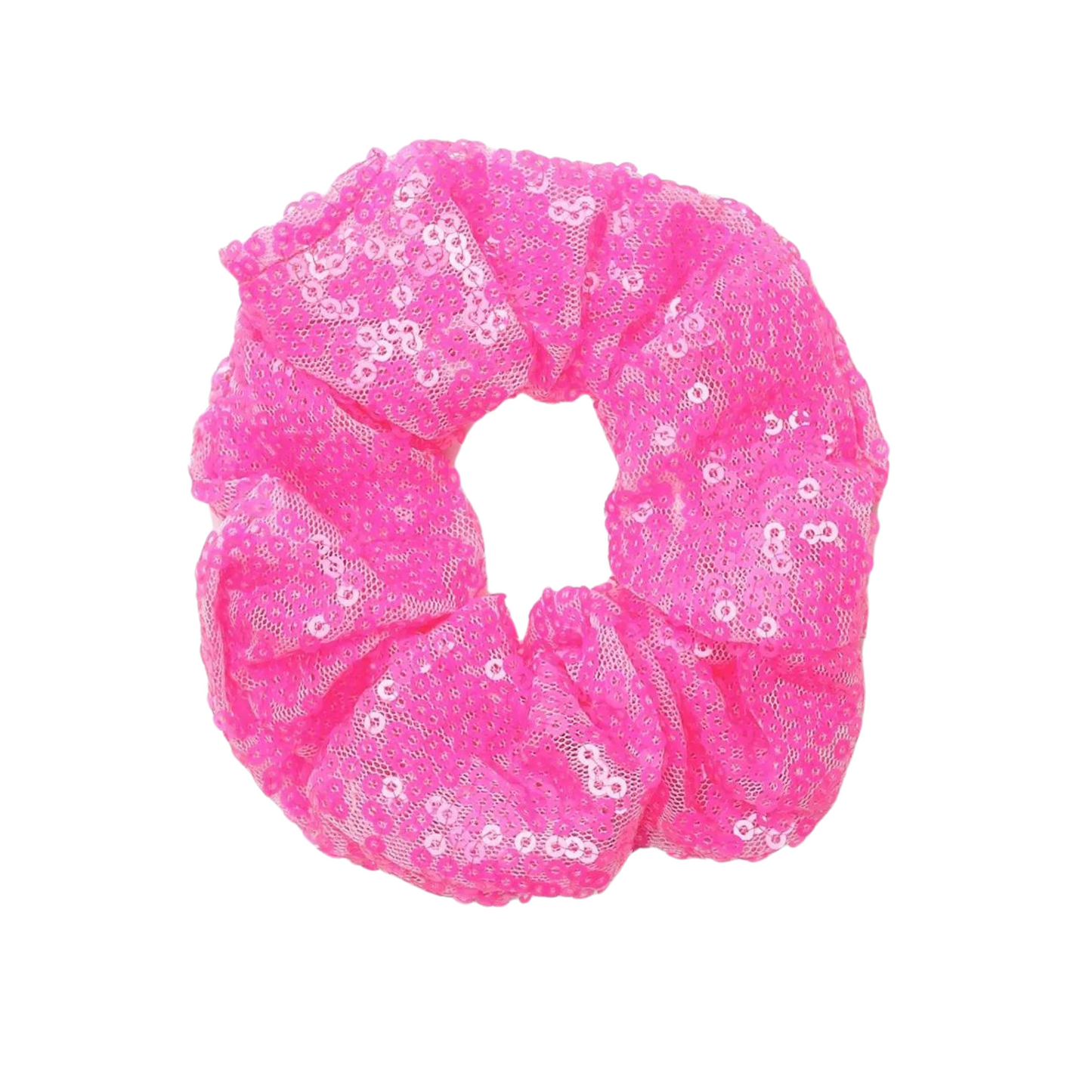 Pink Sequin Scrunchie