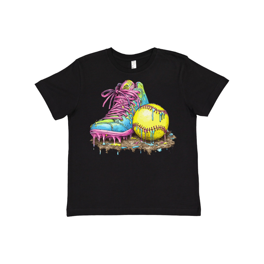Softball Cleats Melted Ice Cream Graphic Tee