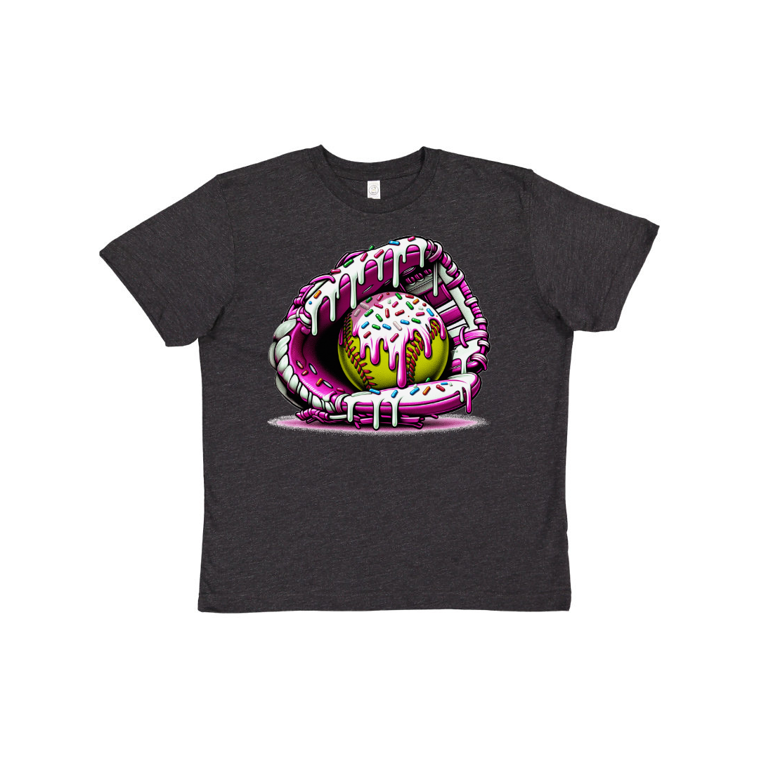 Softball Mitt Melted Ice Cream Graphic Tee
