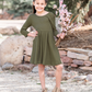Juniper Knit 3/4 Sleeve Twirl Dress