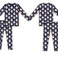 Vintage Santa Two Piece Jammies Navy