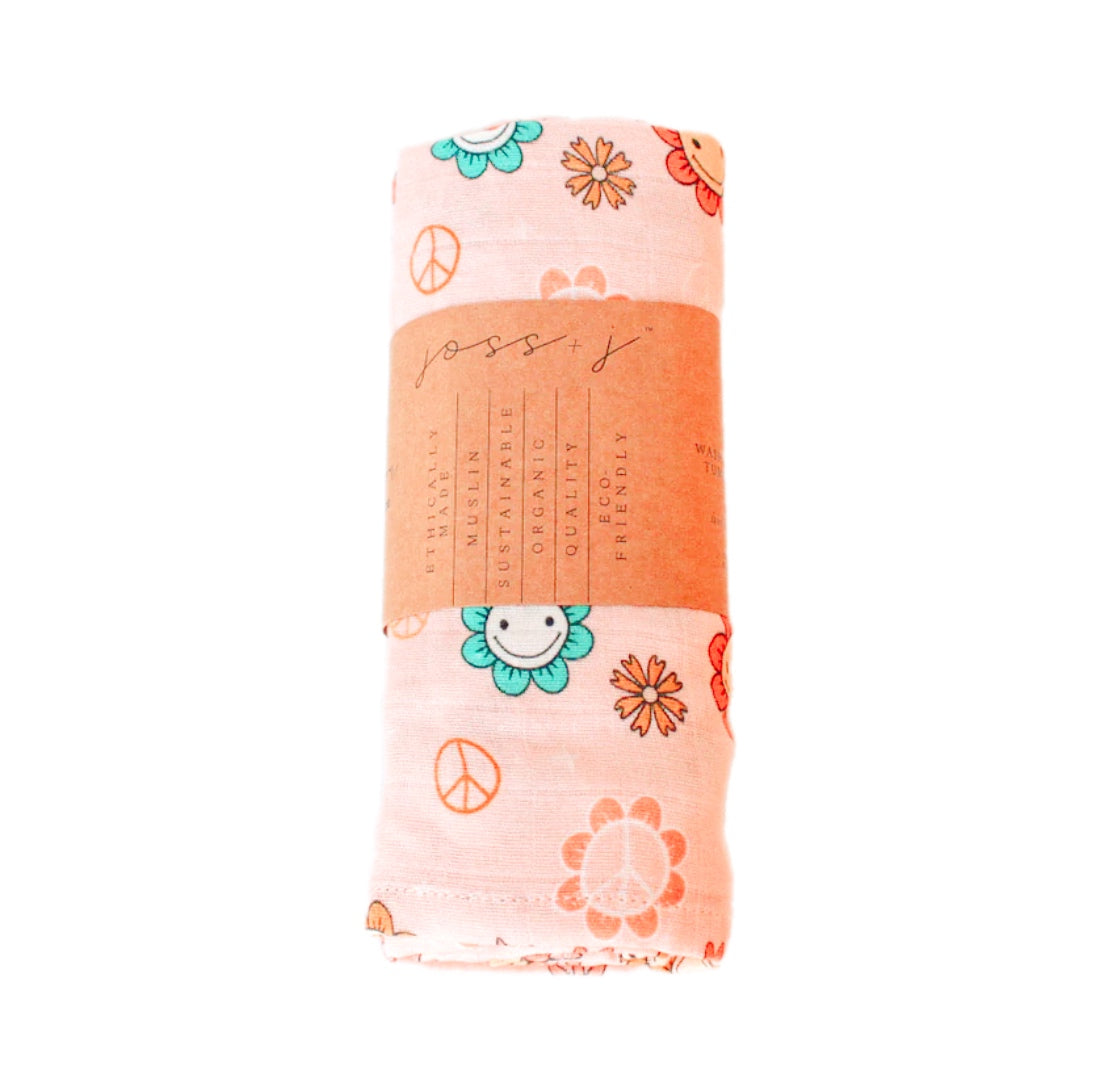 Peace + Love Muslin Swaddle