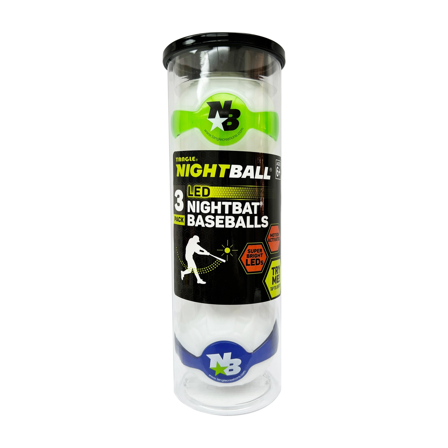 Nightball® Light-Up Led Baseball 3-pack