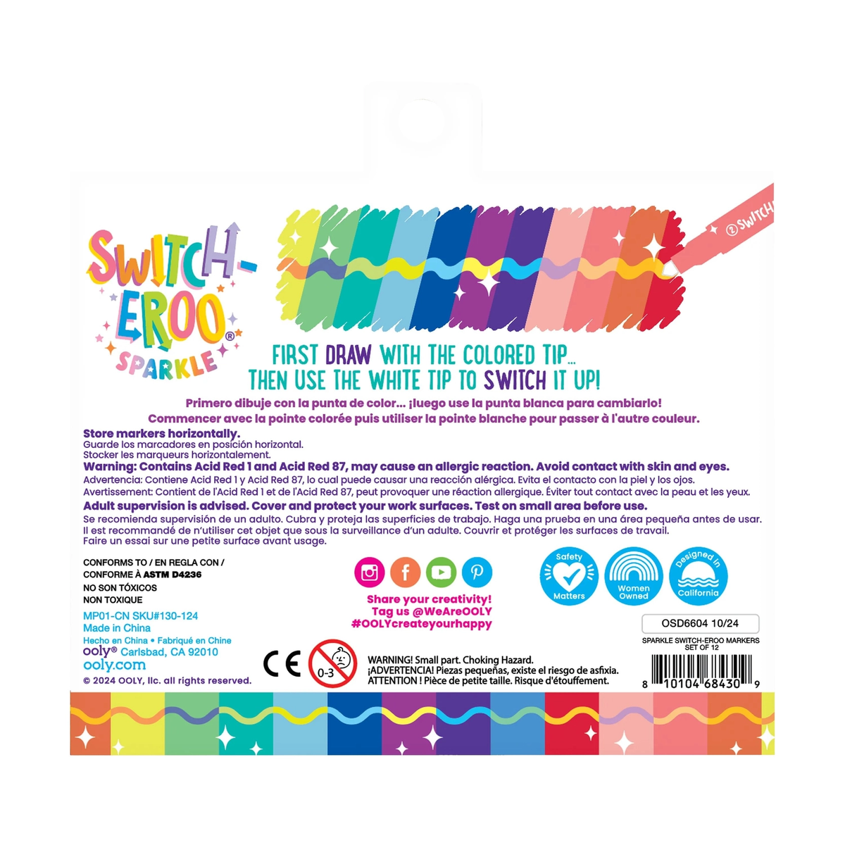 Switch-Eroo! Sparkle Color Changing Markers - Set of 12