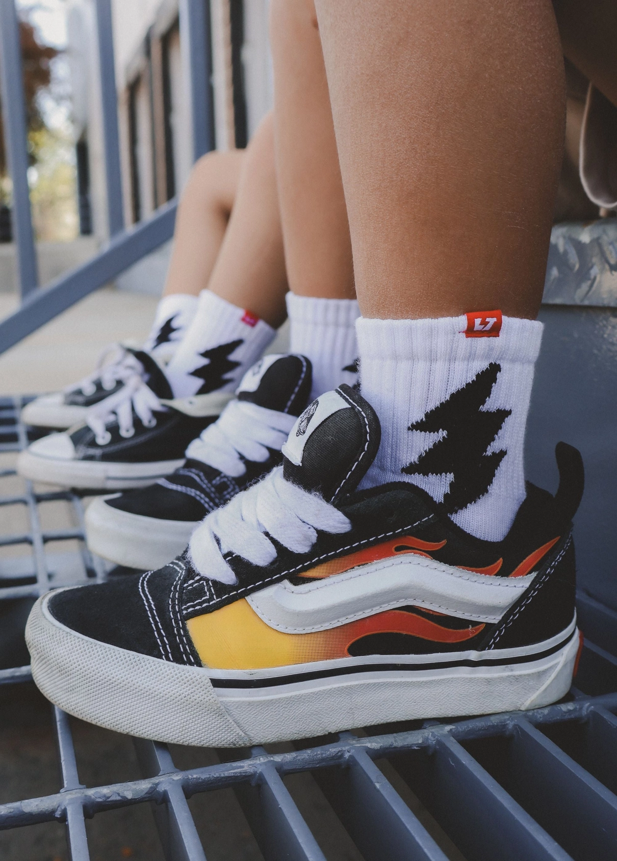 Bolt Crew Socks White