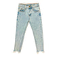 Embroidered Lightning Bolt Ankle Jeans