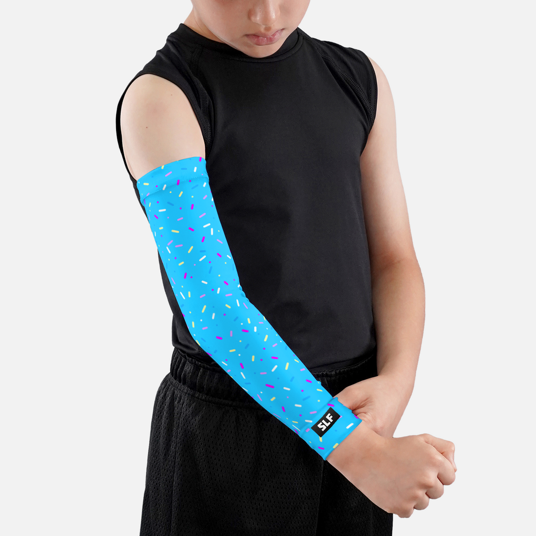 Light Blue Sprinkle Blast Kids Arm Sleeve
