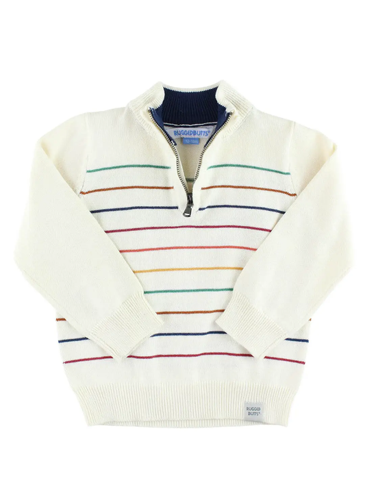 Autumn Rainbow Quarter Zip Sweater