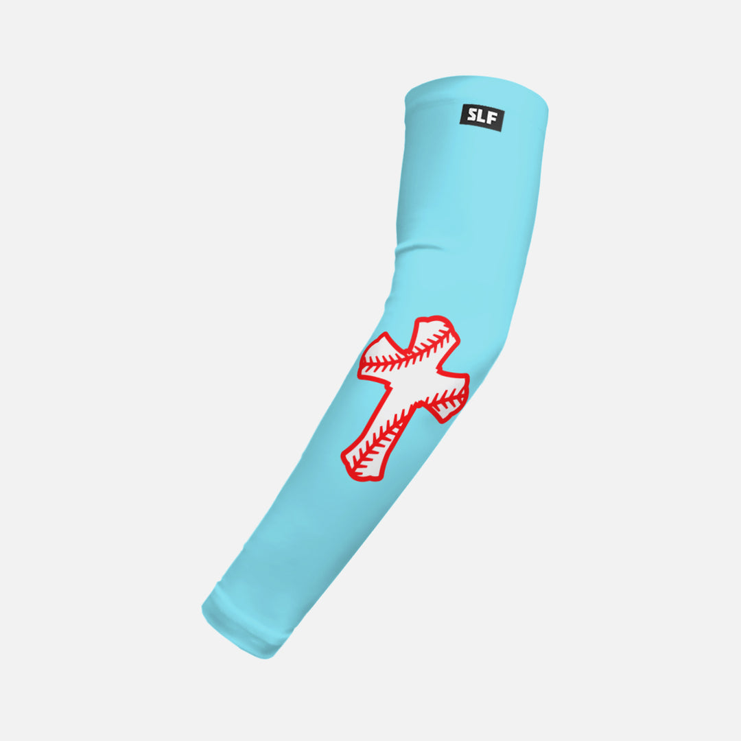 Sky Baseball Cross Kids Arm Sleeve