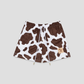 Moo Milk Cow Print Diamond Air Mesh Shorts (Brown) - Youth