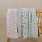 Country Garden Floral + Pink Gingham Lace Muslin Quilt