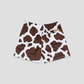Moo Milk Cow Print Diamond Air Mesh Shorts (Brown) - Youth