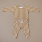 Mustard Gingham Two-piece Pocket Set