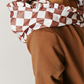 Chocolate Checkered Hooded Ruffle Pocket Lounge Set