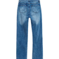 Fray Hem Straight-Leg Crop Jeans
