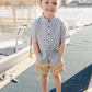 Blue Checkered Linen Button Up Shirt