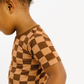 Espresso Checkered Bamboo Shorts Set