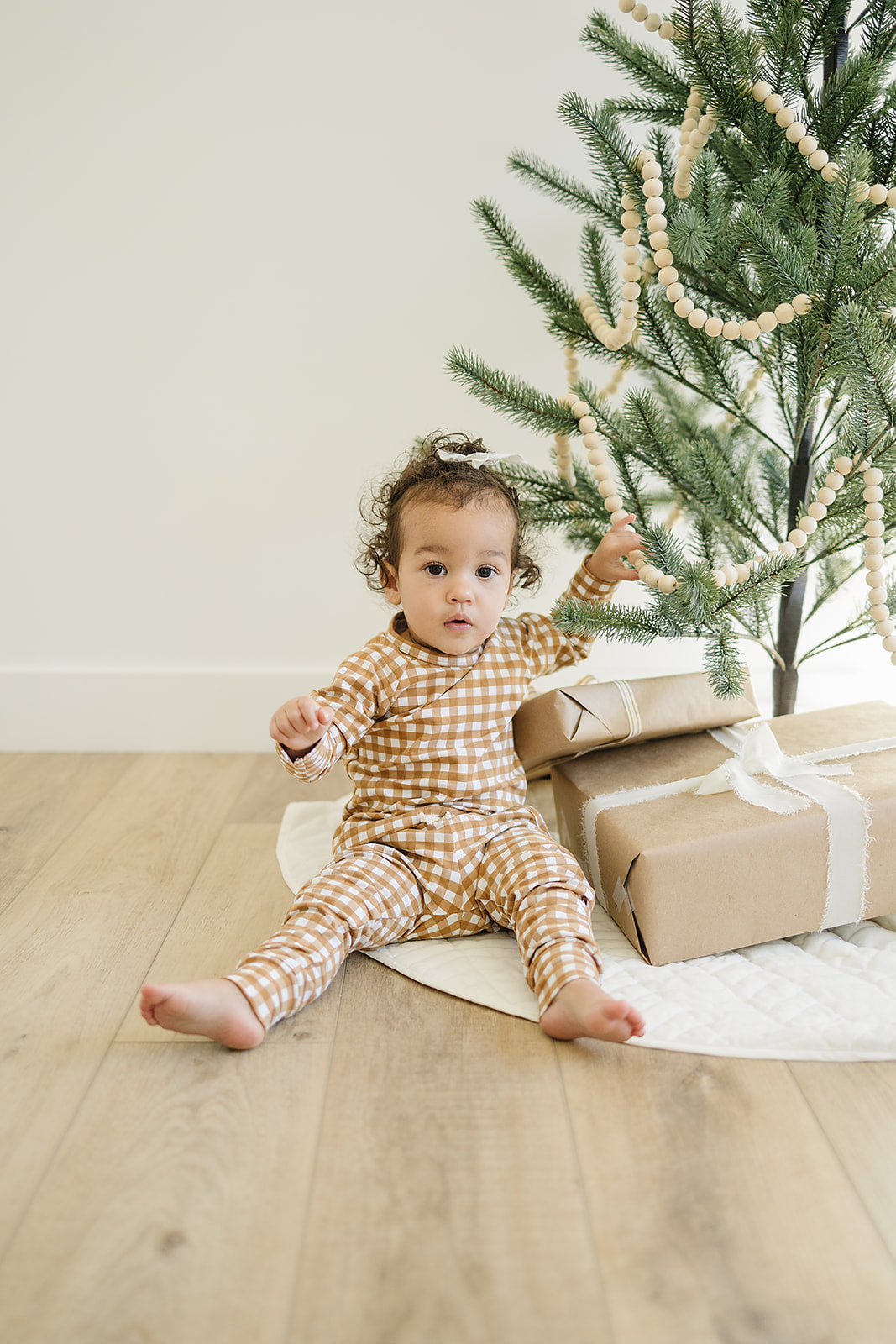 Mustard Gingham Two-piece Pocket Set