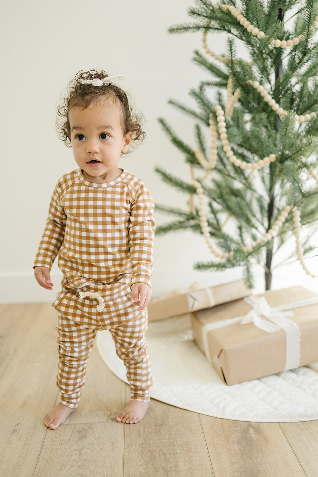 Mustard Gingham Two-piece Pocket Set