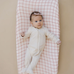 Pink Gingham Muslin Changing Pad Cover