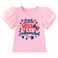 Little MISS Independent Pink Puff Sleeve Tee