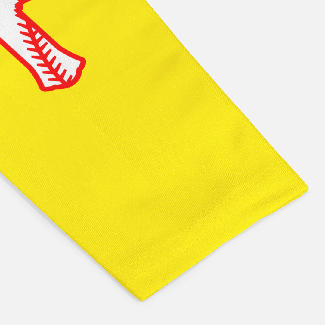 Yellow Baseball Cross Kids Arm Sleeve