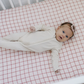 Pink Gingham Muslin Crib Sheet