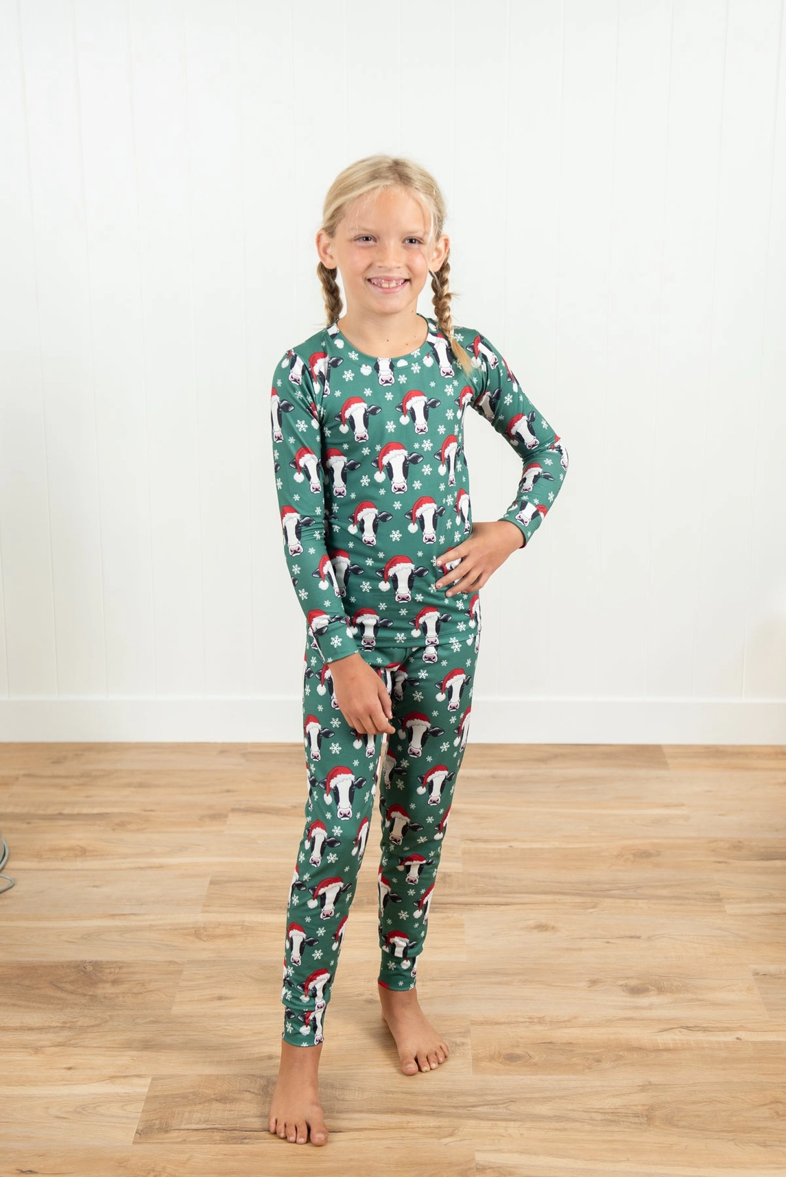 Santa Cows & Snowflakes Toddler/Youth Pajama Set