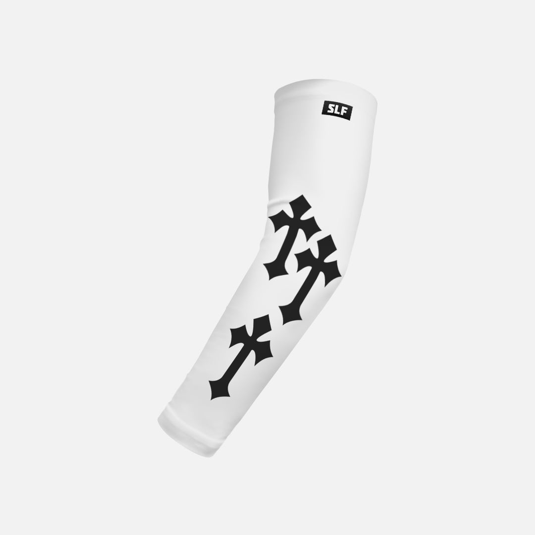 White Gothic Cross Kids Arm Sleeve