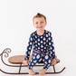 Vintage Santa Two Piece Jammies Navy