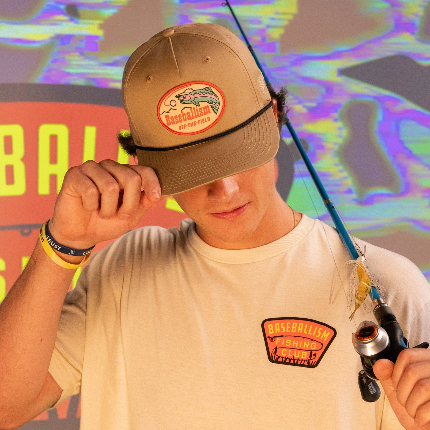 Fishing Club Patch Rope Cap - Brown